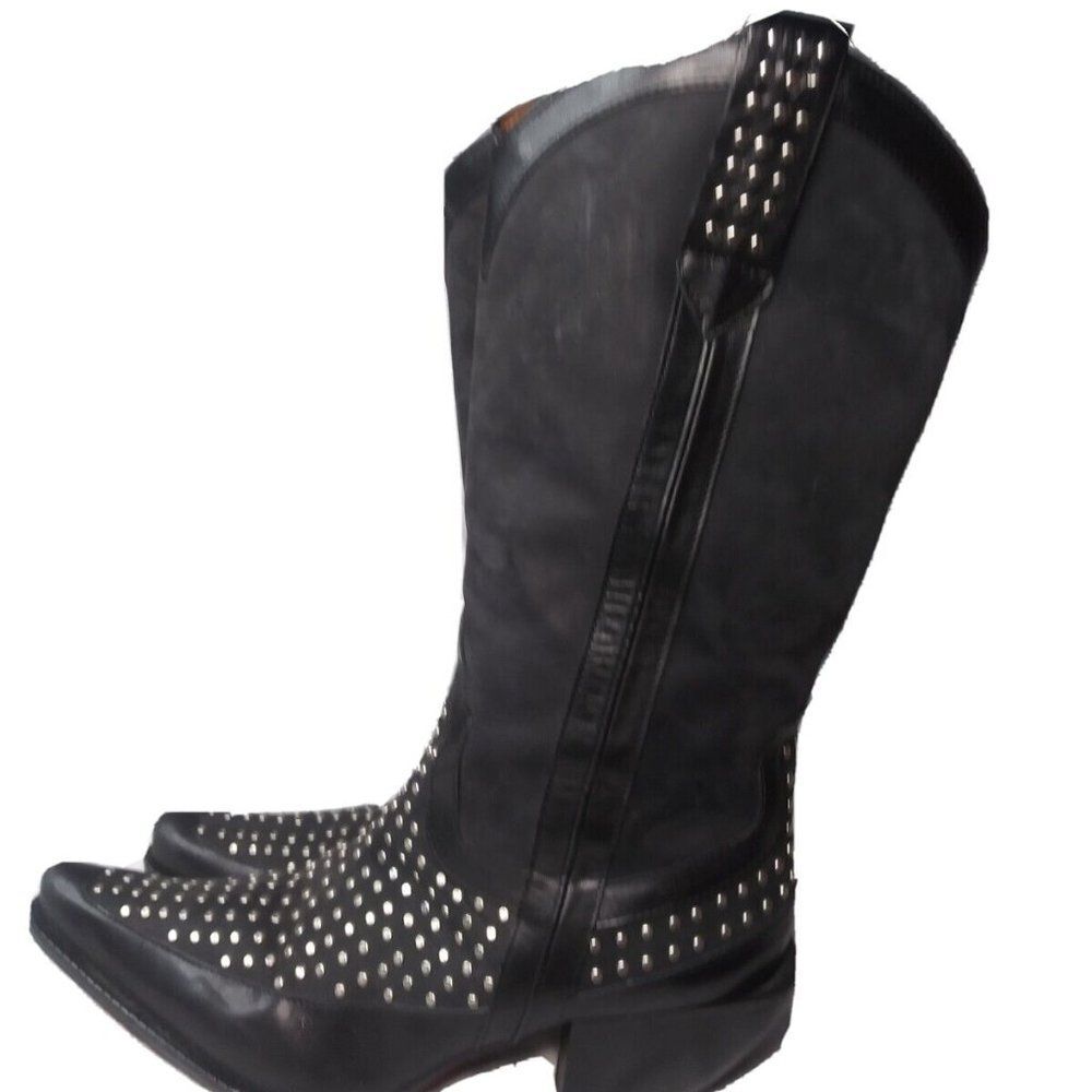 Donald J. Pliner Western Couture Cowboy Boots Women's Size 5.5 Studded Leather
